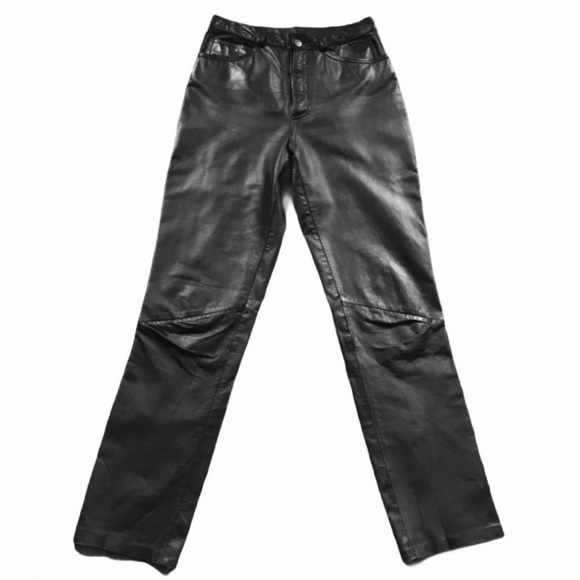 𝐕𝐈𝐍𝐓𝐀𝐆𝐄 Black Leather Pants - Picture 4 of 10